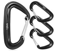 UPKOCH 4 Pezzi Moschettone D-Shape Nero Clip Carabiner Resistente per Campeggio Escursionismo e Tende Leggero e Portatile con Chiusura Scatto per Corda e Zaino