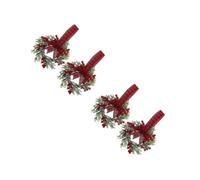 UPKOCH 4 Pezzi Piccolo Ghirlanda Natalizia Rossa da 12 Pollici, Set da 2 | Interni e Pareti, Decoro Versatile per Mobili Cucina, Bacche Rosse Vivide, Design Compatto Leggero