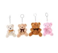 UPKOCH 4 pezzi Portachiavi Orsetto Peluche Morbido Ciondoli Fluffy per Zaini e Borse Decorazioni Adorabili e Realistiche Regali Carini per Amici e Famiglia