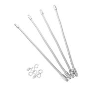 UPKOCH 4 Pezzi Tubo di Prolunga Flessibile Collo D'oca per Microfono con Filettatura M8 Maschio a Maschio in Ferro Argento, Supporto Stabile e Portata Lunga per Studio e Conference Call