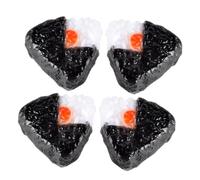 UPKOCH 4pezzi Mini Riso Giapponese Simulato Triangoli Di Sushi Alga Nori Per Decorazione Casa Delle Bambole e Mostre Fotografiche