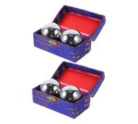 UPKOCH 4pezzi Palline per Esercizi Manuali per Rafforzare le Mani Massaggiatore per Piedi Palle Baoding per Rilassamento e Esercizio Fisico Argento per Meditazione e Punto Trigger