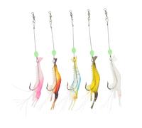 UPKOCH 5 Artificiali Soft Plastic Lure Forma Gamberetto con Gancio Design Realistico per Fiumi Laghi e Richiamo per Specie