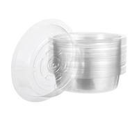 UPKOCH 50 Pezzi 50 Sottovasi Trasparenti in Plastica Rotondi da 6 Pollici per Piante in Vaso, Vaschette Raccogli-Gocce Compatte per Balcone e Davanzale, Vassoi per Irrigazione Interni ed