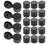 UPKOCH 50 Pezzi Tappi per Bottiglie Lotion Cappucci di Plastica Nero Opaco Copertura Antiperdita Accessori per Flaconi Cosmetici e Shampoo