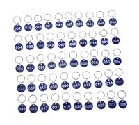 UPKOCH 50 pezzi Targhette Numerate in Lega di Alluminio con Anello Resistente Etichette Portachiavi e Valigia Blu Numeri per Uso in Hotel Agenzie e Custodia Valigie