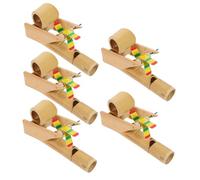 UPKOCH 5pezzi Flauti Bamboo Per Ragazzo Ragazza Strumenti Musicali Imitanti Suoni Di Uccelli Giocattoli Noisemaker Con Design Vento Perfetti Per Giocare e Apprendere