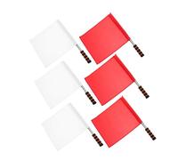 UPKOCH 6 Bandiere Ufficiali Rosse e Bianche per Linesman Visibili per Calcio Rugby e Accessori Gara Leggeri e Pieghevoli Standard Internazionali