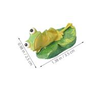 UPKOCH 6 Pezzi Miniature Resin Moss Leaf Frog Figurines For Micro Landscape Diy Craft Terrarium Home Office Decorations