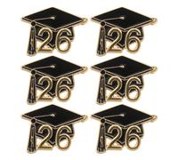 UPKOCH 6 spille per laurea: distintivi per cappelli da laurea - spille da bavero per laureati 2026 per studenti e insegnanti - gioielli per l'ultimo giorno di scuola - bomboniere per feste di