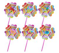UPKOCH 6pezzi Mulino Vento da Decorazione Girandola Mulino Vento in Plastica per Ragazzo Ragazza Gadget per Feste e Ricevimenti Nozze Decorazione da