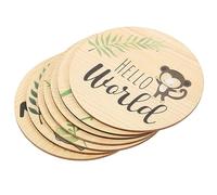 UPKOCH 7pezzi Carte Legno Per Cerchi Di Riconoscimento Per Crescita e Fotografie Mensili Accessori Eleganti Per Festeggiare Momenti Speciali Del Anno Del Tuo