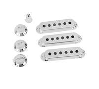 UPKOCH 7pezzi Pick Up Copertura per Chitarra Set di Argento Cromato Copri Pickup Single Coil Manopola del Volume e Tono Puntale Selettore