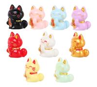 UPKOCH 9 Mini Statuine Maneki Neko in Resina da Decorazioni Lucky Cat Piccole per e Resistenti e Leggere