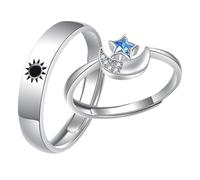 UPKOCH Anelli Aperti per Coppie Regolabili Astri e Stelle Anelli di Coppia Abbinati Design Creativo Gioielli Leggeri e Robusti per Occasioni Speciali e Uso Quotidiano