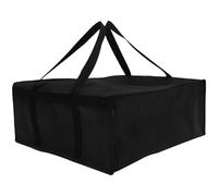 UPKOCH Borsa Termica Pizze per Consegna, Non Tessuto, Manici e Tracolla | Base Piatta Impilabile, Chiusura con Cerniera Liscia, per Contenitori Pasto e Lunch Box, Nero