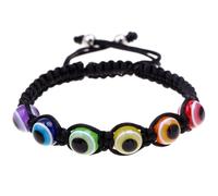 UPKOCH Bracciale Evil Eye da Donna 2 Pezzi in Resina Occhio Turco Colorato, Design Regolabile e Leggero, come Regalo per Occasioni Speciali