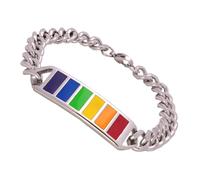 UPKOCH Bracciale Unisex in Acciaio Inox 316L Arcobaleno Braccialetto Semplice Colorato per Uomo e Donna Accessorio Moda per Feste Appuntamenti e Regalo Amici Lgbtq+
