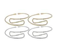 UPKOCH Braccialetto da 4 pezzi: fascia per la parte superiore del braccio - bracciale rigido per donna - gioielli regolabili per la parte superiore - bracciale a spirale minimalista per feste