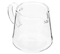 UPKOCH Brocca per latte in vetro trasparente con manico, 450 ml, ideale per caffè, latte, miele e salsa, design elegante e pratico per l'uso quotidiano