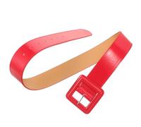 UPKOCH Cintura Larga in PU Regolabile da Donna Elegante Cintura Decorativa in Pelle Sintetica Resistente per Abiti e Jeans Fibbia Quadrata Rossa Stile Vintage e Sofisticato