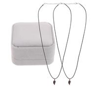 UPKOCH Collana Medaglione a Cuore Magnetico per Coppie, Set da 2 Collane Nere Ciondolo Love Puzzle, Gioielli Coordinati per Festa degli Innamorati in Confezione Scatola Vellutata Grigia