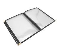 UPKOCH Copertina Trasparente per Menu Ristorante in Pvc e Metallo, Resistente a Olio e Acqua, 10 Pagine 20 Visite, Porta Listino Prezzi e Ricettario per Hotel e Ristoranti