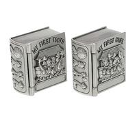 UPKOCH Custodia Metallo Per Denti Da Latte e Chioma Ricci Bambini, Organizer Primi Dentini Portatile, Scatola Ricordi Flanella Resistente Per Neonati e Bambini, Set 2 Pezzi