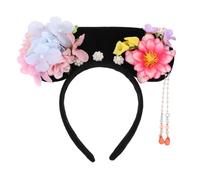 UPKOCH Fascia Per Capelli Cinese in Stile Hanfu Decorativa Con Fiori Artificiali e Nappe Copricapo Vintage Della Dinastia Qing Per Donne e Ragazze Uso in Spettacoli Di Nozze e Cosplay