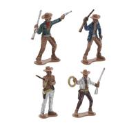 UPKOCH Figura di Cowboy Occidentale in Plastica 4 Pezzi Design Realistico e Artigianato Dettagliato per Decorazioni da Casa e Feste a Tema Western