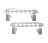 UPKOCH Griglia per Peperoni e Supporto per Barbecue in Acciaio Inox 430, Set 2 Pezzi 18 Fori, per Grigliate All'aperto e Campeggio, Utensile per Jalapeno Ripieni Anti-rotolamento