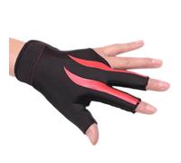 UPKOCH Guantino da Biliardo a 3 Dita Rosso in Nylon per Giocatori | Guanto Elastico per Mano Mancina, Migliora lo Scorrimento della Stecca, Pratico e Portatile
