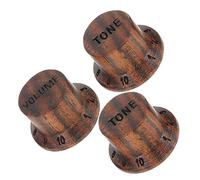 UPKOCH Manopole per Chitarra Elettrica in Legno Caffè Scala Antiruggine 3 Pezzi Controllo Volume Tono Accessori Professionali per Basso