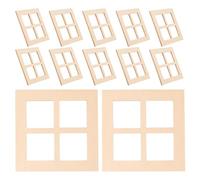 UPKOCH Mini finestra per casa delle bambole da 32 pezzi: finestre in miniatura in legno per piccole case realistiche fai da te - Mini modelli in legno grezzo da dipingere