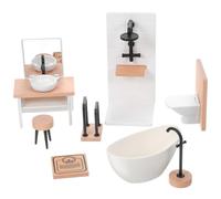 UPKOCH Miniatura Bagno delle Bambole con Doccia Vasca e Wc Mobili in Miniatura Dettagliati e Facili da Assemblare Accessori Giocattolo