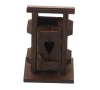 UPKOCH Miniature Fairy Garden Wooden House Dollhouse Bathroom Hut for Decor Cute Thatched Cottage Figures for Creative Play Outdoor Spaces