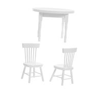 UPKOCH Mobili Miniatura in Legno per Casa delle Bambole Tavolo da Pranzo e Sedie Bianche Accessori Realistici e per Giochi e Feste