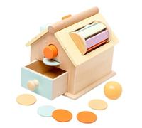 UPKOCH Montessori in Legno per Anni Casa Sensoriale con Palla e Inserimento Moneta Educativo Prescolare per Sviluppo Cognitivo e Coordinazione Mano Occhio