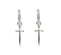 UPKOCH Orecchini Ad Anello e Pendenti Da Donna Strass, Senza Nichel Né Piombo, Design Minimalista Per Feste, Matrimoni e Uso Quotidiano, Set Da in Finitura Bianco Platino