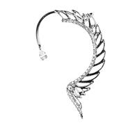 UPKOCH Orecchini Ear Cuff a Forma di Ala D'angelo in Lega Argento Zirconi, Stile Chic e Moda, e Non Facili da Deformare, per Compleanno o Bar