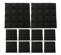 UPKOCH Pannelli fonoassorbenti da 10 pezzi: Pannelli acustici adesivi da 5 cm in stile piramidale per la riduzione del rumore in studio e in casa - Tappetino fonoassorbente