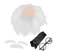 UPKOCH Parrucca Bianca da Scienziato Pazzo Occhiali da Vecchio e Sopracciglia di Accessori per Costumi Nonno e Cosplay Feste di Halloween e Occasioni Tema