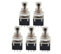 UPKOCH Pedale per Effetti per Chitarra Elettrica True Bypass in Metallo a 9 Pin, Set da 5 Pezzi Nero, Interruttore Footswitch per Pedalboard Effetti e Controllo LED