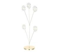 UPKOCH Porta Carte da Tavolo con Clip e Base Rotonda in Ferro Oro, Supporto Segnaposto Elegante per Eventi e Ufficio, Decorazione Tavolo Romantica