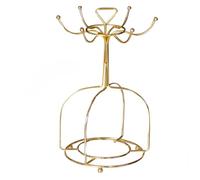UPKOCH Porta Tazze da Appoggio in Ferro Oro Raffinato e Removibile, Supporto per Tazze da Caffè Freestanding, Organizer Salvaspazio per Cucina e Bagno