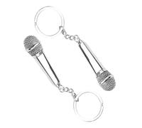 UPKOCH Portachiavi Microfono in Metallo 2 Pezzi Ciondoli Decorativi per Borse Accessori Creativi per Festival e Fai da Te