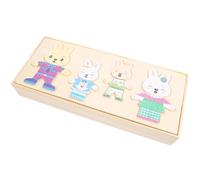 UPKOCH Puzzle di Legno Educativo per Coniglietto Giocattolo di Animali Cartoon Cambio Vestiti Stimola Creatività e Coordinazione Occhio-Mano