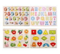 UPKOCH Puzzle in Legno Educativo Per Ragazzo 3 Ai 5 Anni Set Da 4 Puzzle Pioli Animali Giocattoli Sensoriali Per L'apprendimento Per Sviluppare La Coordinazione Occhio-mano Per Compleanni e Feste