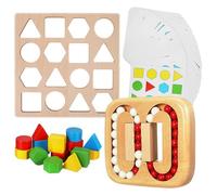 UPKOCH Puzzle in Legno per Anziani Motivi Geometrici Gioco da Tavolo Labirinto Portatile per Attività Cognitive e Memoria Stimolazione Sensoriale per Adulti in Strutture Assistenziali