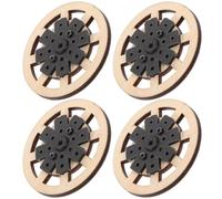 UPKOCH Ruote per Macchinine Giocattolo in Legno 50Mm Set 4 Pezzi, Accessori per Auto Rc, Piccole Ruote per Macchine da Corsa Giocattolo, Pezzi di Ricambio per Veicoli Telecomandati